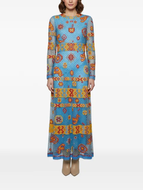 Valentino Garavani Pre-Owned bead-embellished maxi dress Blue 1384306