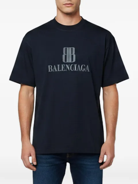 Balenciaga Pre-Owned logo-print T-shirt Blue 1400632