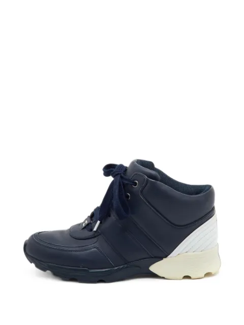 CHANEL Pre-Owned Interlocking CC high-top sneakers Blue 1397215