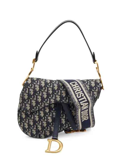 Christian Dior Pre-Owned 2020 medium Oblique Saddle shoulder bag Blue 1387258