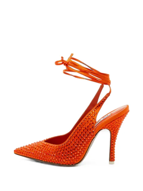 The Attico Venus crystal-embellished ankle pumps Orange 1384255