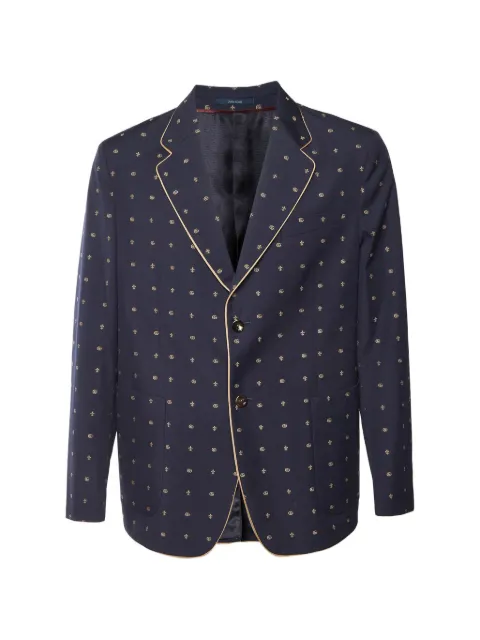 Gucci Pre-Owned Double G jacquard blazer Blue 1385386