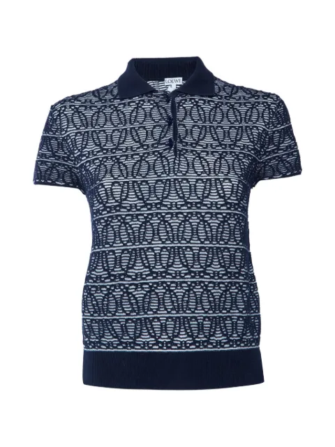 Loewe Pre-Owned Anagram jacquard polo T-shirt Blue 1394718