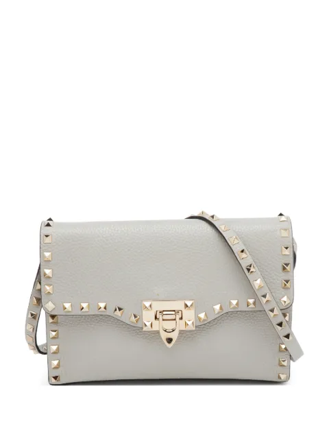 Valentino Garavani Pre-Owned Rockstud flip-lock crossbody bag Grey 1378684