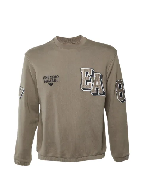 Emporio Armani Pre-Owned logo-embroidered sweatshirt Brown 1378204