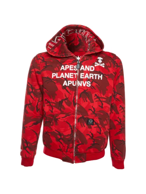 A BATHING APE® camouflage-print reversible jacket Red 1394785