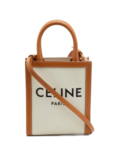 Celine Pre-Owned 2023 Cabas logo-detail mini bag Neutrals 1387401