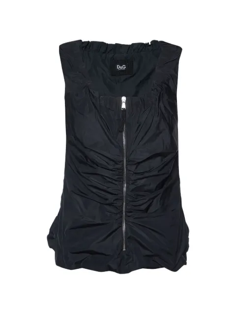 D&G PreOwned ruched zip-up top Black 932290