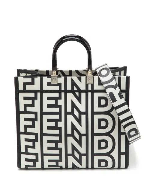 Fendi Pre-Owned x Marc Jacobs 2022 medium Sunshine logo-print handbag White 1396881