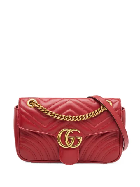Gucci Pre-Owned small GG Marmont matelassé cross body bag Red 1377761