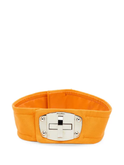Miu Miu Pre-Owned turn-lock wide belt Orange 1387380