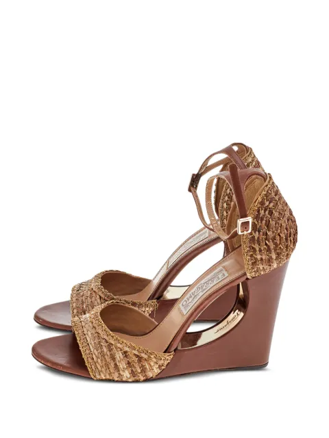 Ferragamo Pre-Owned woven chain-trim sandals Brown 562209