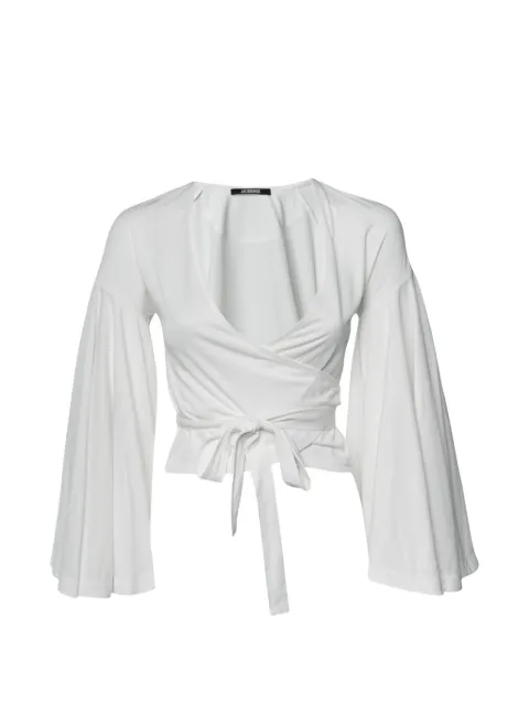 Jacquemus Pre-Owned Le Cache Cœur Ventadou wrap top White 1383536