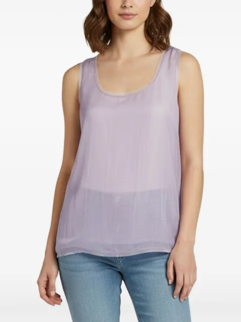 Burberry Pre-Owned Prorsum semi-sheer tulle-overlay tank top Purple 1393276