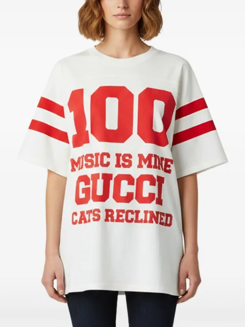 Gucci Pre-Owned Gucci 100 slogan-print T-shirt White 1391201