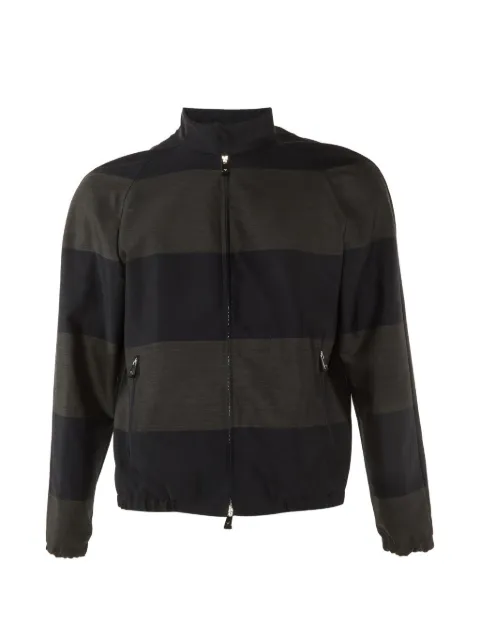 Emporio Armani Pre-Owned striped zip-up jacket Black 1215277