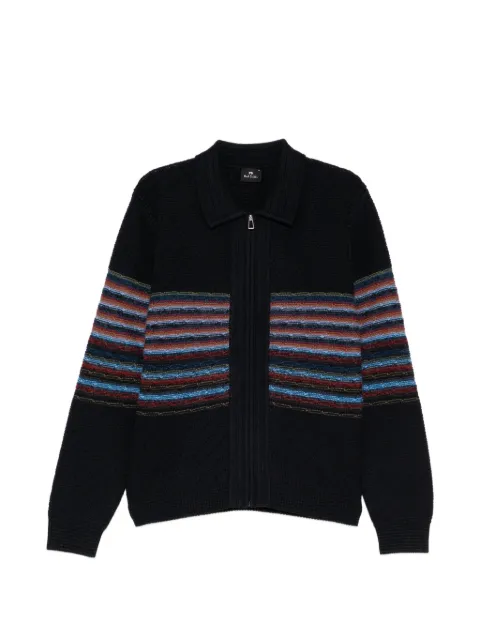 PS Paul Smith graphic-print zip-up cardigan Blue M2RA075W22841