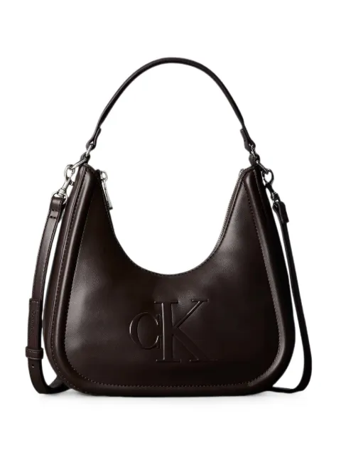 Calvin Klein Crescent logo-embossed shoulder bag Brown LV04F3561GBAL