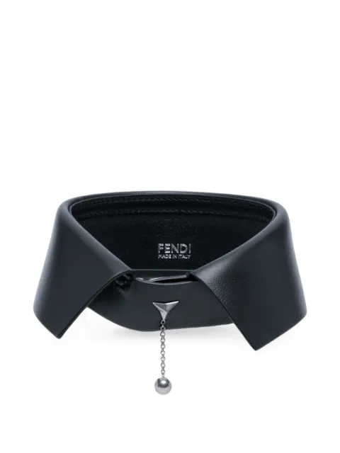 FENDI 5 Sisters leather collar necklace Black 7AS563B1YG