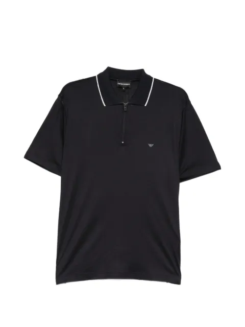 Emporio Armani logo-patch polo shirt Black EM006341AF10017