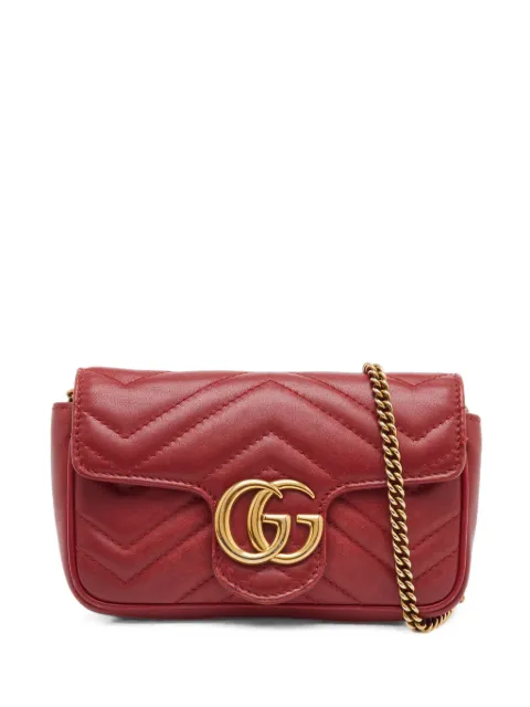 Gucci Pre-Owned mini GG Marmont matelassé crossbody bag Red 1378691
