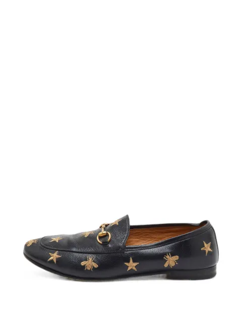 Gucci Pre-Owned Horsebit embroidered loafers Black 1390898