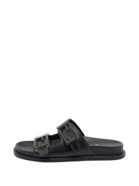 Fendi Pre-Owned Fendi Feel buckle sandals Black 1397961