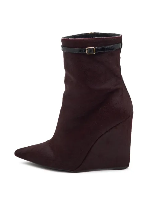 Louis Vuitton Pre-Owned pointed-toe wedge ankle boots Purple 1392271