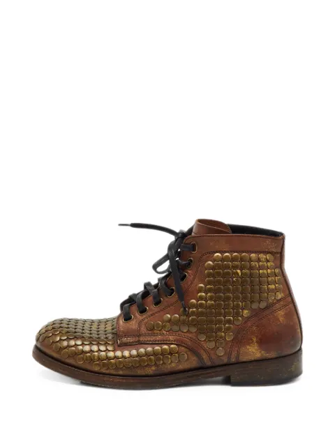 Dolce & Gabbana Pre-Owned Cortina studded ankle boots Brown 1215730