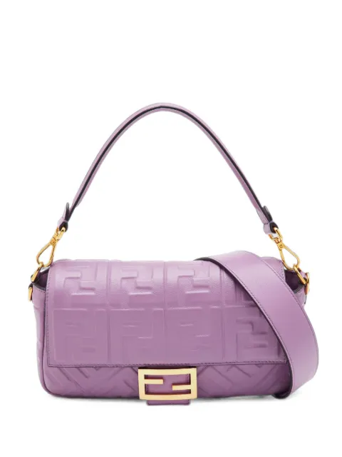 Fendi Pre-Owned 2022 Baguette FF-embossed shoulder bag Purple 1386571