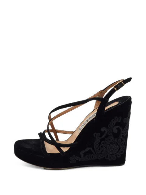 Ferragamo Pre-Owned strappy platform wedge sandals Black 1397998