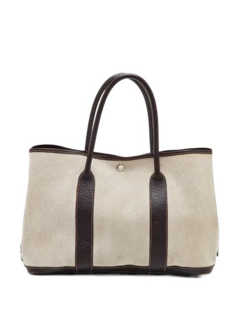 Hermès Pre-Owned 2004 Garden Party leather-trim tote bag Neutrals 1387612