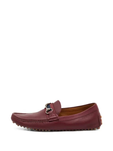Gucci Pre-Owned Web Horsebit leather loafers Red 1212839