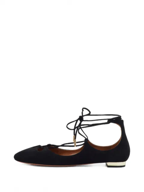 Aquazzura Christy ankle-wrap ballet flats Black 1389735