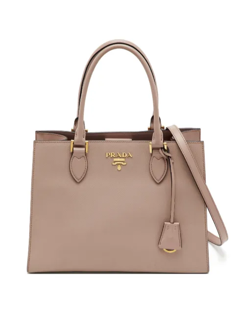Prada Pre-Owned Saffiano-leather tote bag Neutrals 1379870