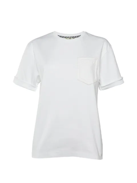 Fendi Pre-Owned embossed logo T-shirt White 1394301