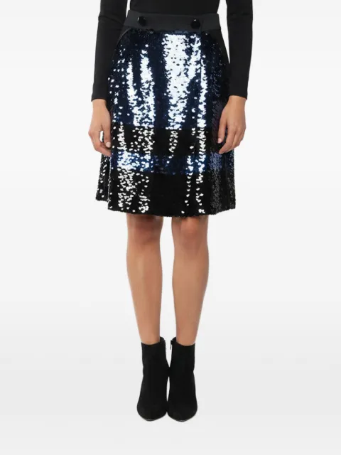 Louis Vuitton Pre-Owned sequin A-line mini skirt Black 1391622