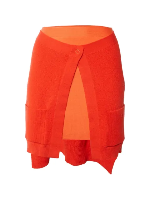 Fendi Pre-Owned double-layer knit mini skirt Orange 1384460