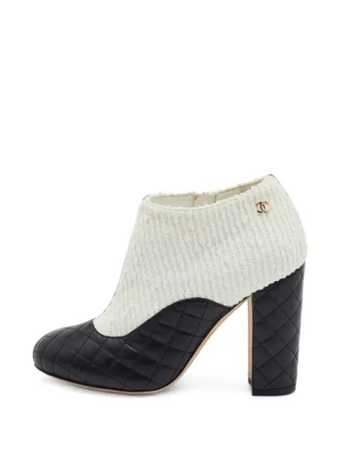 CHANEL Pre-Owned quilted CC ankle boots Black 1397303