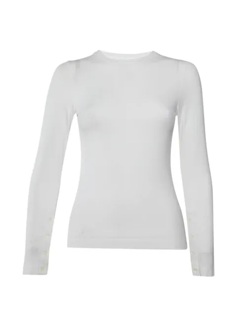 Loewe Pre-Owned Anagram-embroidered long-sleeve T-shirt White 1394309