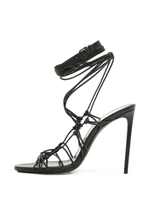 Saint Laurent Pre-Owned Babylone knotted heeled sandals Black 1391940