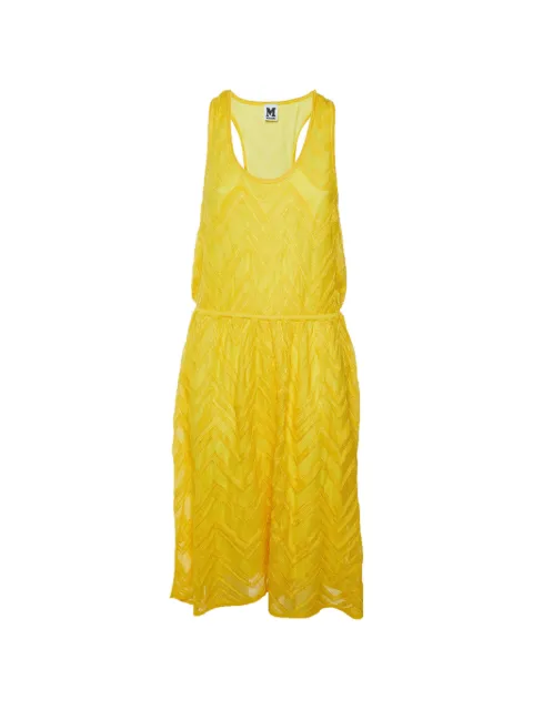 Missoni Pre-Owned Chevron knit sleeveless midi dress Yellow 1393506