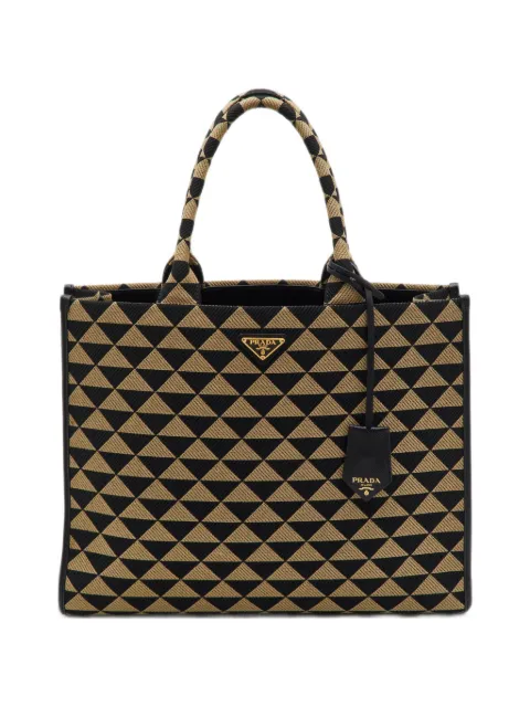 Prada Pre-Owned Triangolo Symbole Saffiano leather tote bag Black 1394653