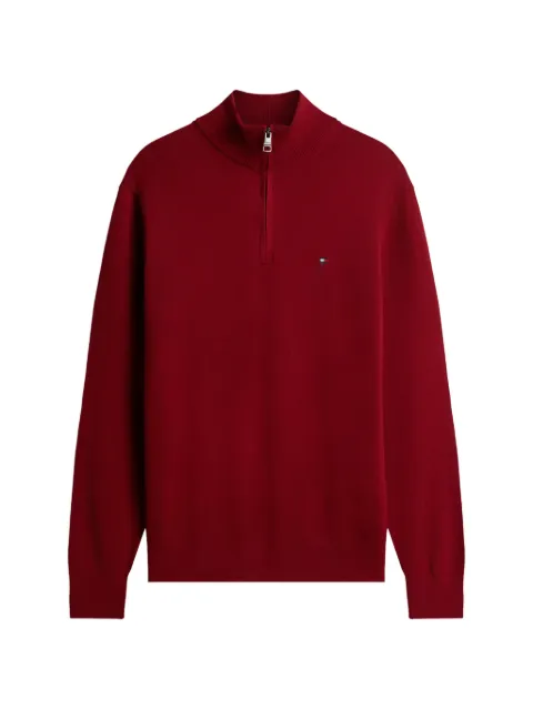 Tommy Hilfiger quarter-zip logo-embroidered sweater Red MW0MW28049XIT