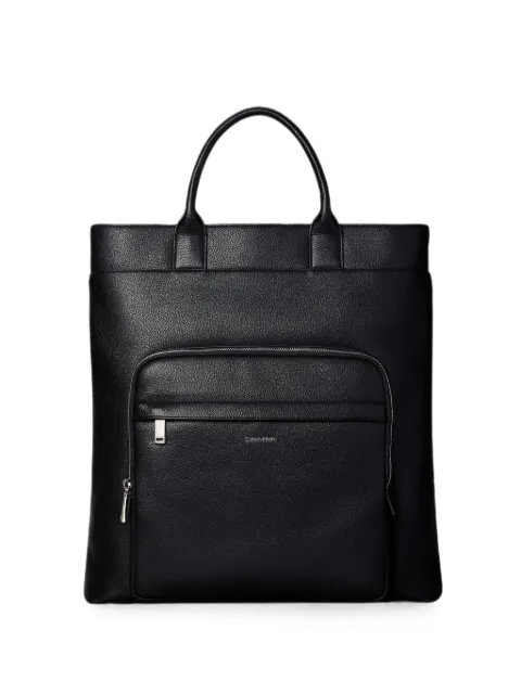 Calvin Klein Raised pebbled-texture tote bag Black LV04D3494GUB1