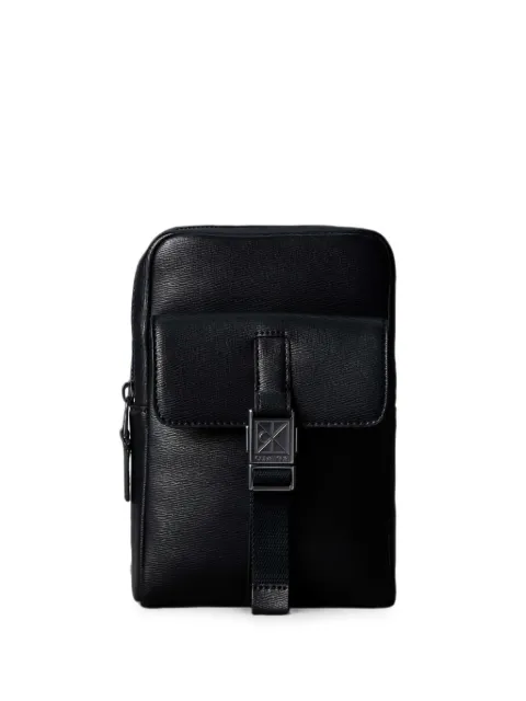 Calvin Klein logo-plaque buckle-fastening shoulder bag Black LV04D3507GUB1