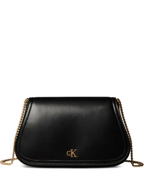 Calvin Klein logo-plaque chain-link shoulder bag Black LV04F1153GUB1