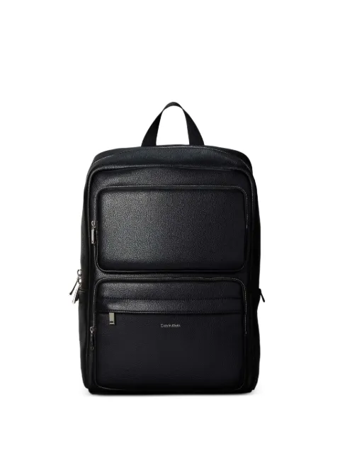 Calvin Klein grained-texture zip-fastening backpack Black LV04D3493GUB1