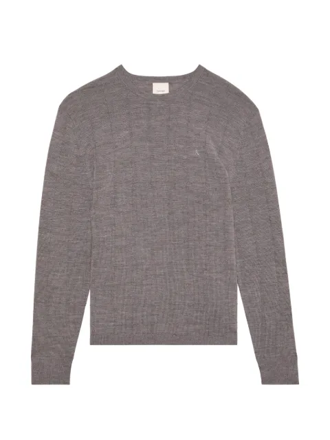 Calvin Klein grid-patterned logo-embroidered sweater Grey LV04LH302GP7E