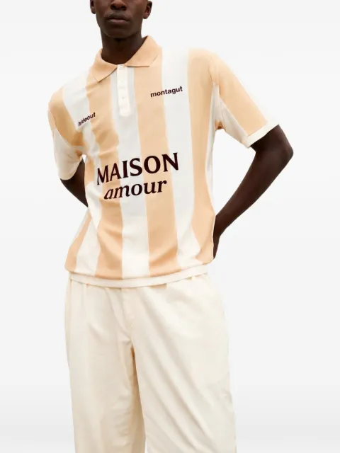 Maison hideout x Maison Montagut Chicago Fil Lumière® striped polo shirt Neutrals HXMMCF